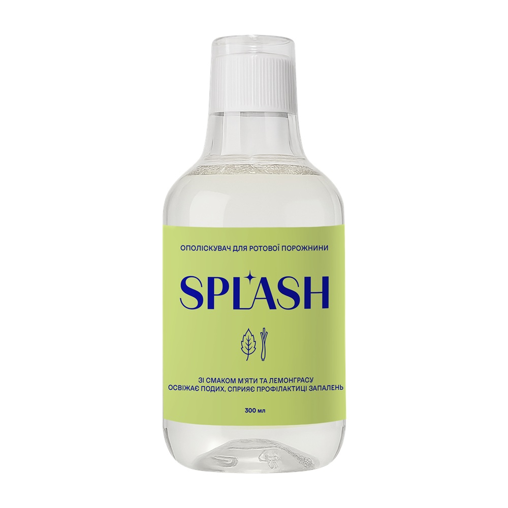 Ополаскиватель для полости рта со вкусом мяты и лемонграса Splash Ополаскиватель для полости рта со вкусом мяты и лемонграса Splash